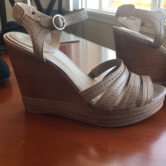 Frye wedge Corrina Stich leather wedge western bohemian gypsy sz 9.5 festival - Picture 1 of 9